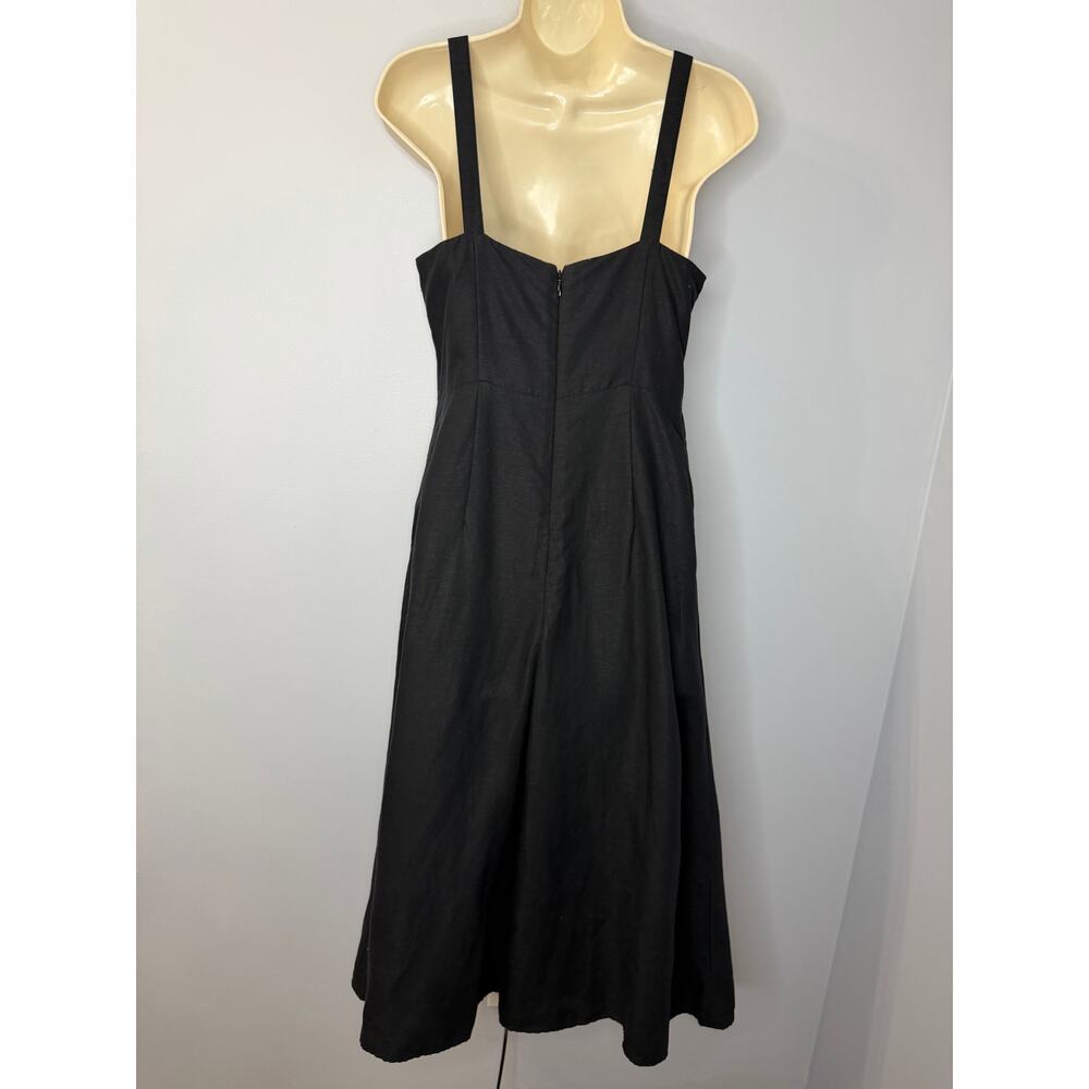 Club Monaco Wide Leg Linen Blend Jumpsuit Black Women's 2 Classic Relax - Picture 12 of 16